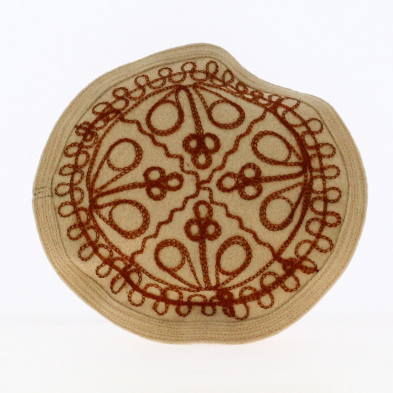 Women's Pakol Embroidered Beige Wool - Traclet