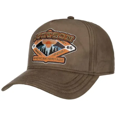 Trucker Sunset Cotton Oiled Olive Cap - Stetson