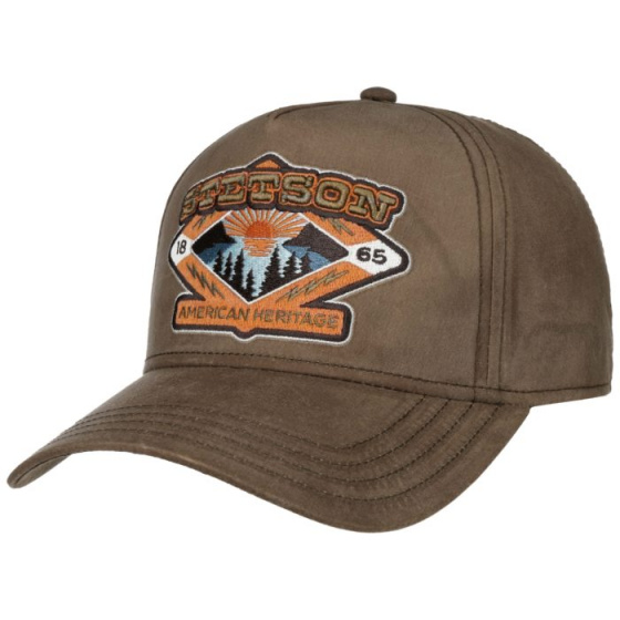 Trucker Sunset Cotton Oiled Olive Cap - Stetson