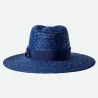 Chapeau Traveller Larges Bords Joanna Paille Naturelle Bleu - Brixton