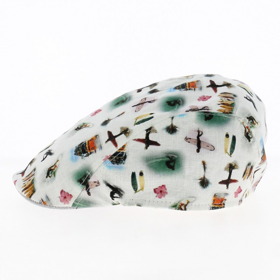 Casquette Plate Paperino Coton Blanc Motifs Hawaï - Traclet