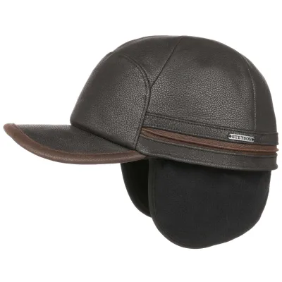 Casquette Byers Earflaps Cuir Noire - Stetson