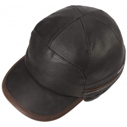 Byers Earflaps Leather Cap Black - Stetson