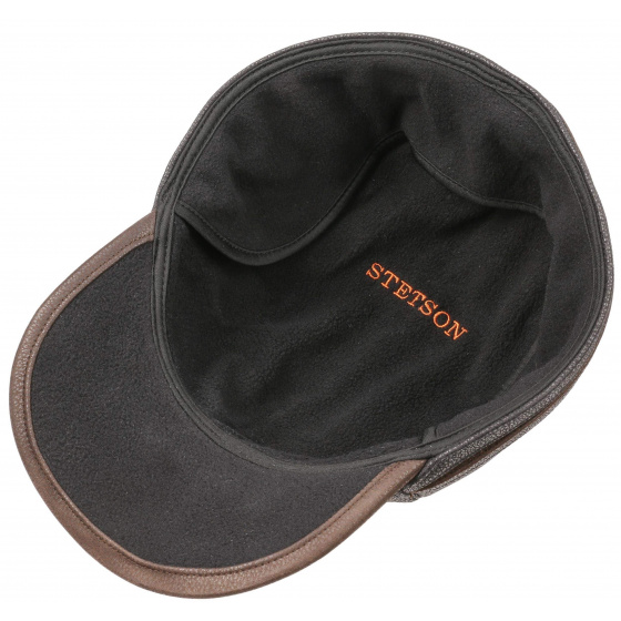 Stetson - Byers Earflaps Black Leather Cap