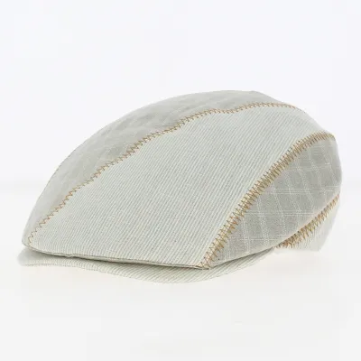 Milano flat cap natural linen - Traclet