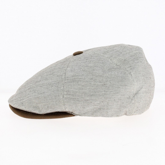 Casquette Oxford Beige Coton Avec Bouton - Traclet