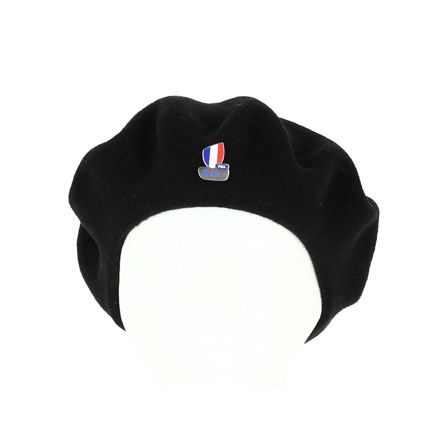 Black beret with XV de France Rugby pin - Laulhère