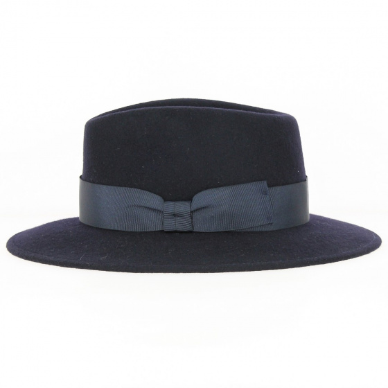 Chapeau Fedora Chester Feutre Laine Marine - Traclet Chapeau Fedora Chester Feutre Laine Marine - Traclet