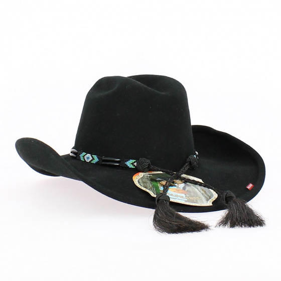 Black Felt Cowboy Hat Secret Message - Bullhide