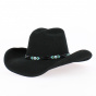 Black Felt Cowboy Hat Secret Message - Bullhide