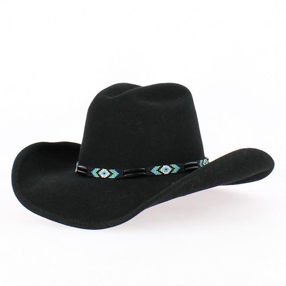 Chapeau Cowboy Secret Message Feutre Noir - Bullhide