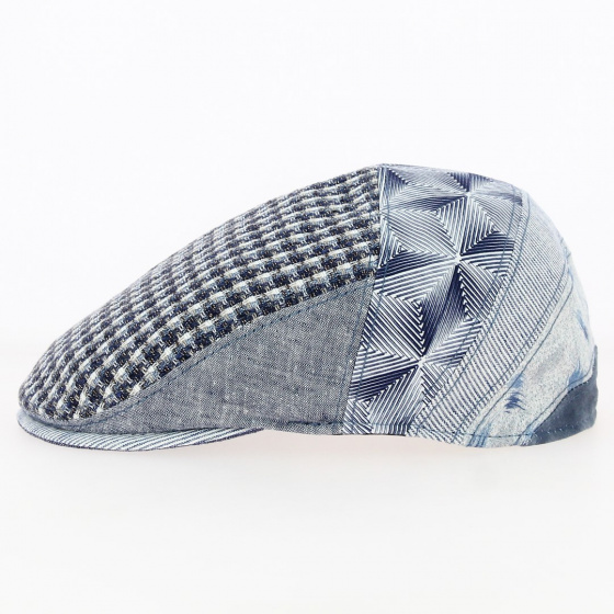 Casquette Bombée Paris Patchwork Bleu - Traclet Casquette Bombée Paris Patchwork Bleu - Traclet