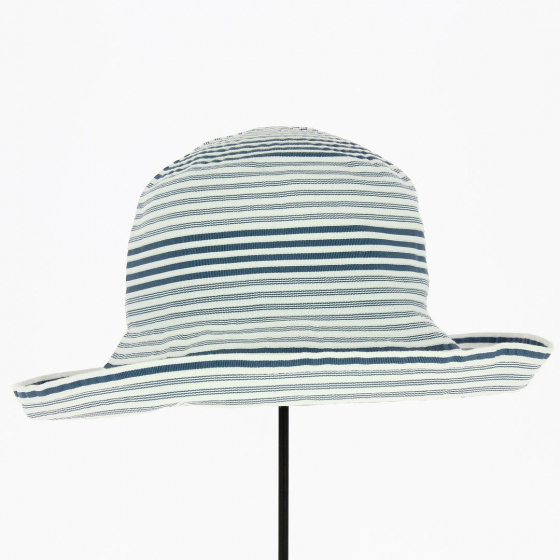 Capeline Emilie Coton Rayures bleues - Traclet