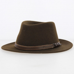 Fedora Jamer Brown Wool Felt Hat - Traclet