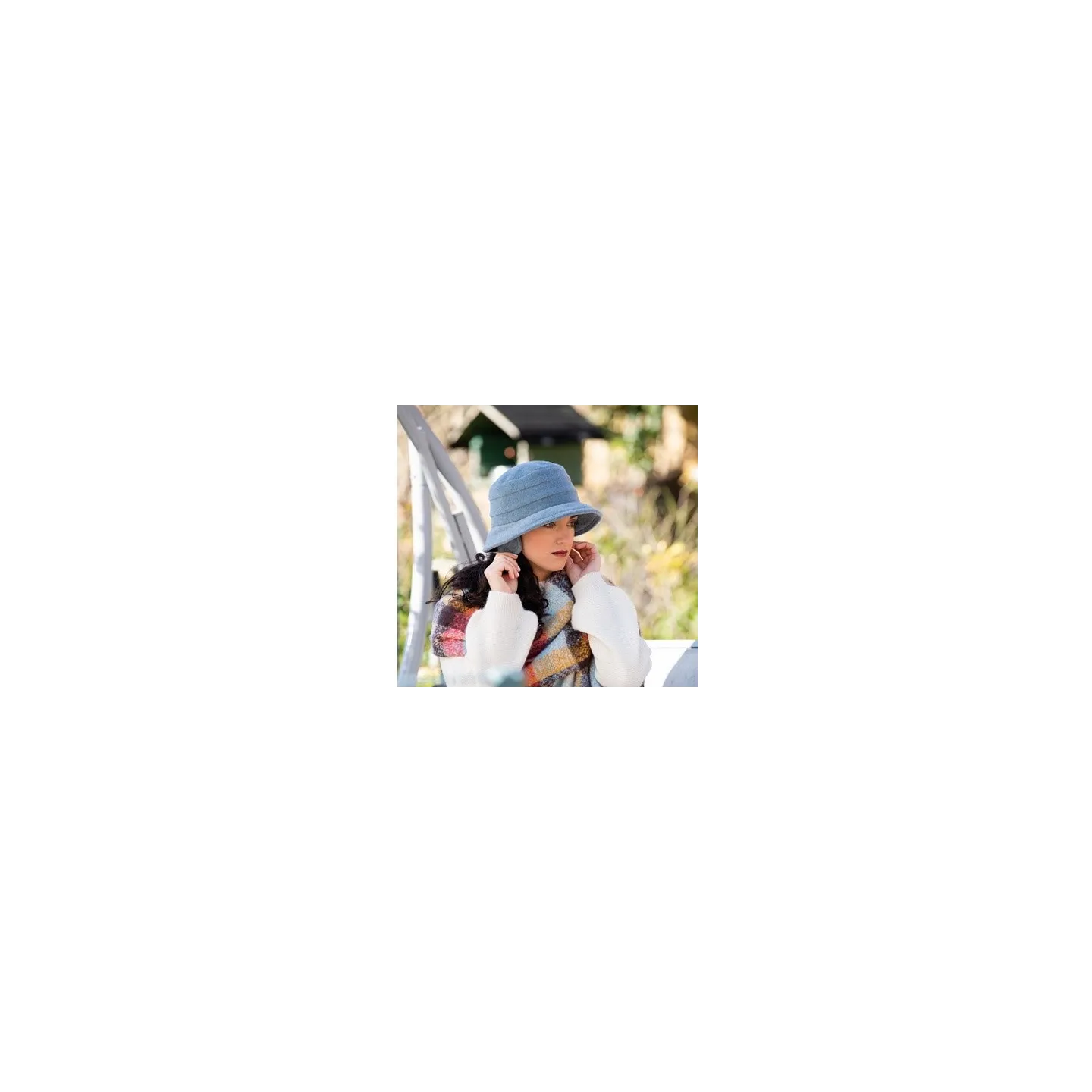 Ice Blue Fleece Bucket Hat with Ear Flaps Reference: 16903 | Traclet Hat Shop