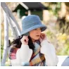 Ice Blue Fleece Bucket Hat with Ear Flaps Reference: 16903 | Traclet Hat Shop
