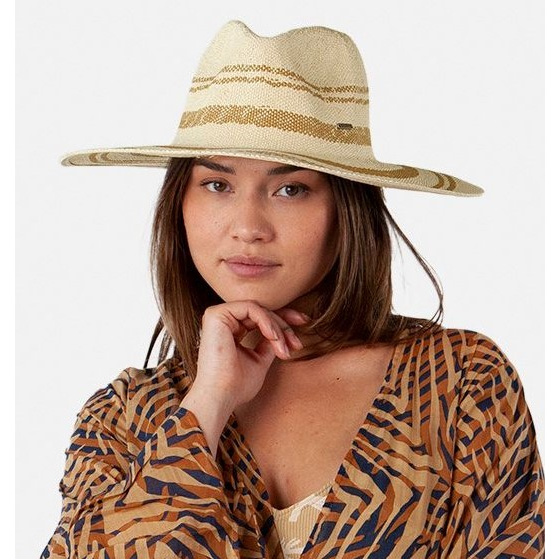 Kayley Paper Straw Wide Brim Hat Beige - Barts