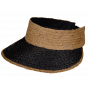 Brown & Black Straw Visor Cap Peona - Barts