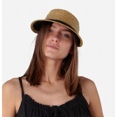Peona Paille Visor Cap Brown & Black - Barts