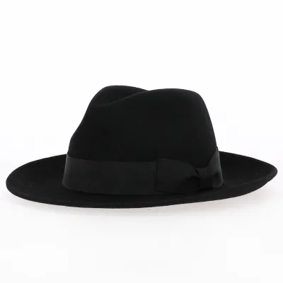 Chapeau Fedora Toscane Feutre Poil Noir - Traclet