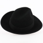 Tuscan Fedora Hat Black Hair Felt - Traclet