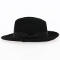 Black Fur Felt Tuscany Fedora Hat - Traclet