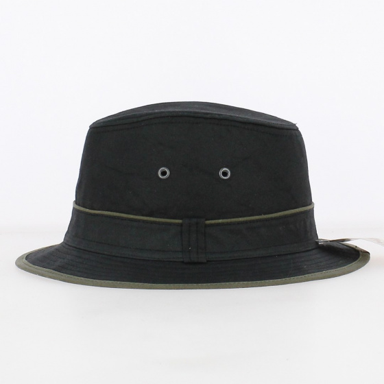 Black Waxed Cotton Adventurer Hat - Flechet