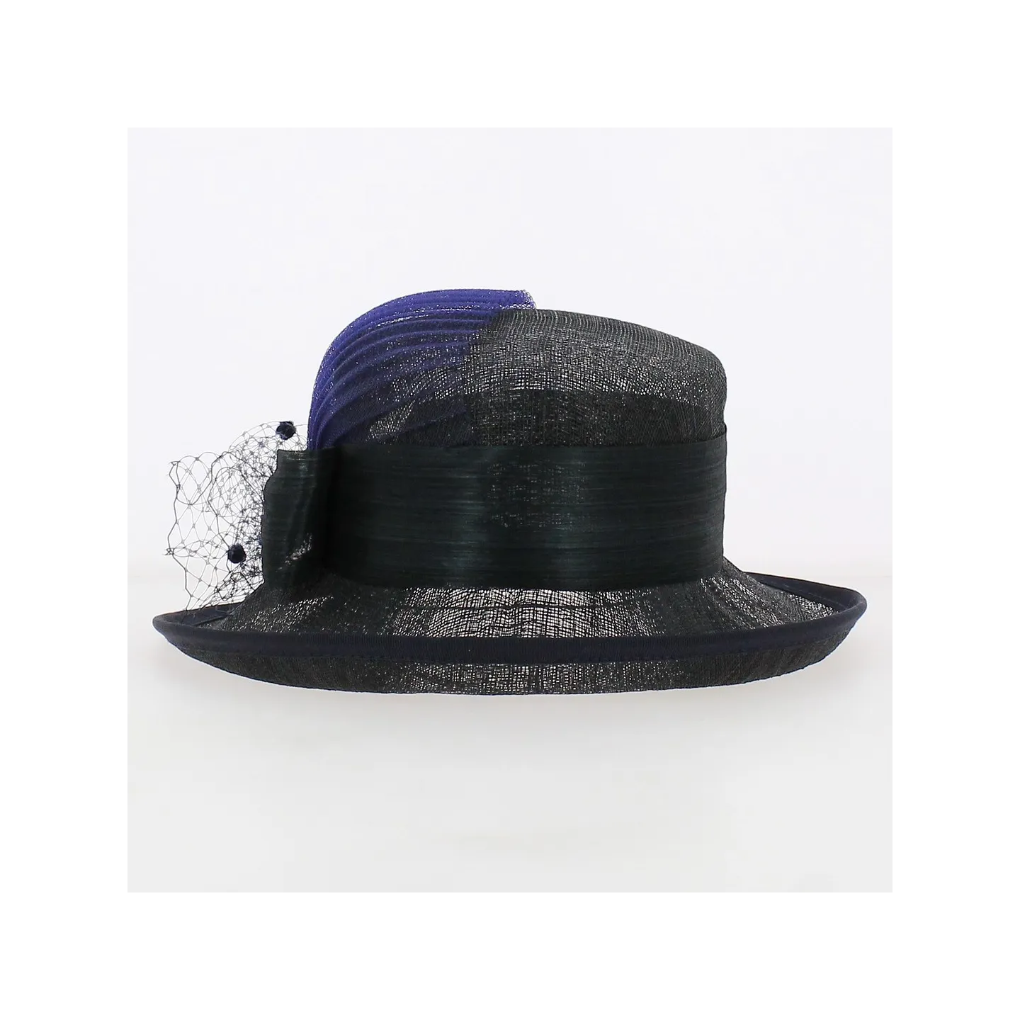 Isa Navy Straw Ceremonial Hat - Traclet Reference: 16240 | Traclet Millinery