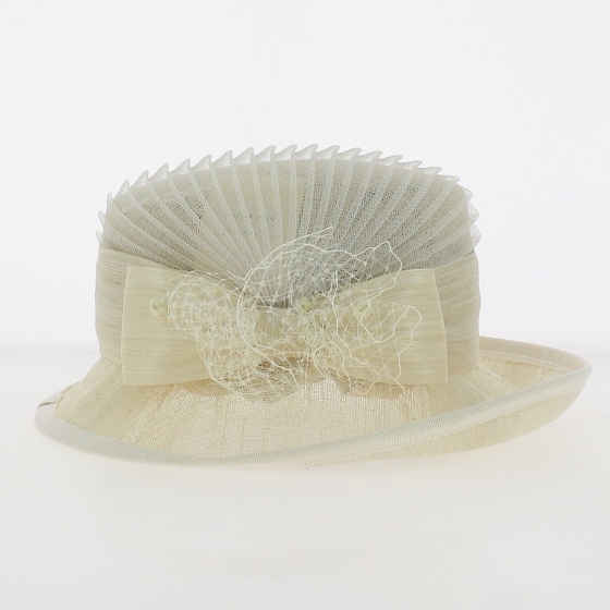Isa Ceremonial Hat in Ecru Straw - Traclet