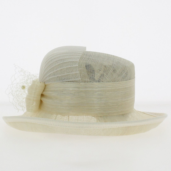 Isa Ceremonial Hat in Ecru Straw - Traclet