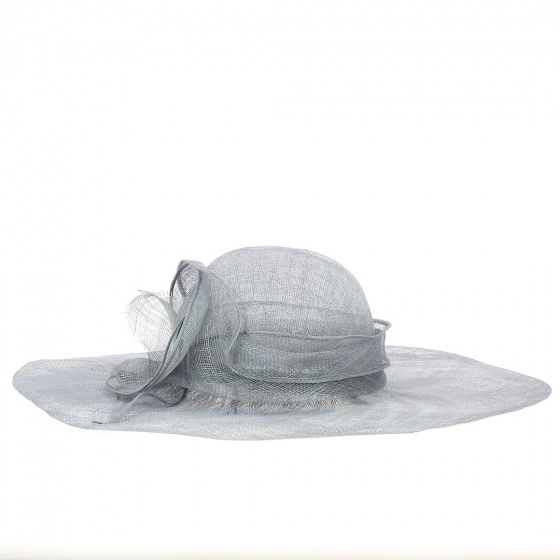 Capeline de Cérémonie Corinne Paille gris souris - Traclet