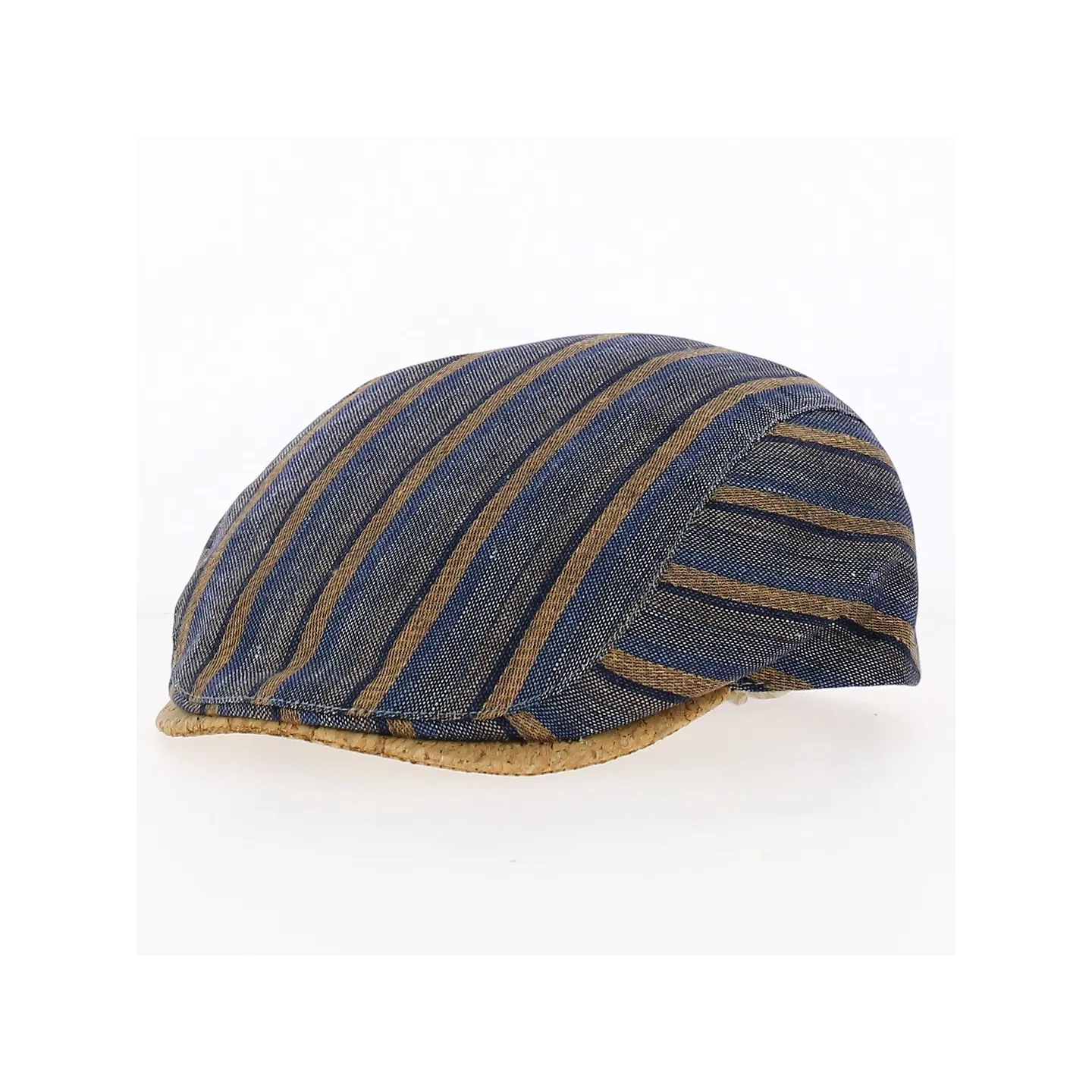 Blue and brown striped flat cap - Traclet