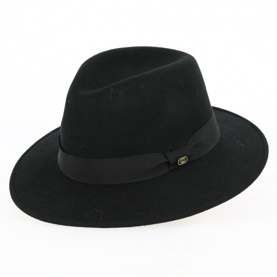 Chapeau Fedora Le Maxo feutre laine noir - Traclet Chapeau Fedora Le Maxo feutre laine noir - Traclet