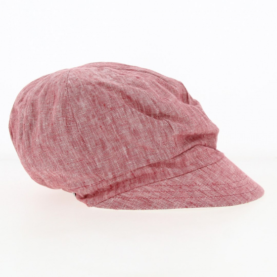 Casquette Gavroche Elorine Réversible Lin & Coton rouge fraise  - MTM Casquette Gavroche Elorine Réversible Lin & Coton rouge fraise  - MTM