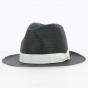 Fedora Black paper straw hat- Borsalino