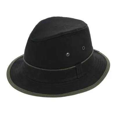 Black Oiled Cotton Adventurer Hat - Flechet