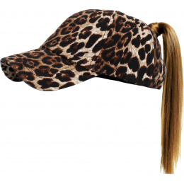 Women's Ponytail Leopard Baseball Cap - Traclet