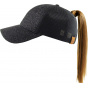 Women's Black Glitter Baseball Cap with Ponytail - Traclet