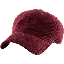 Casquette Baseball Velours côtelé Bordeaux - Traclet