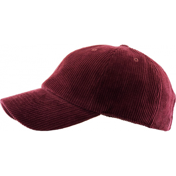 Casquette Baseball Velours côtelé Bordeaux - Traclet