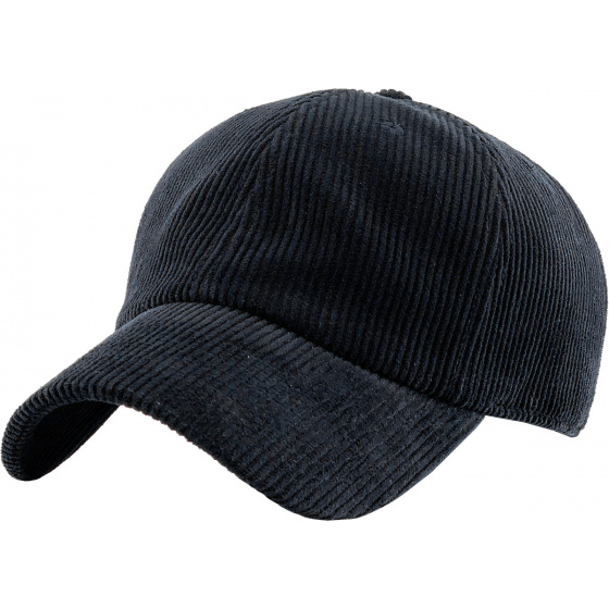 Black Corduroy Baseball Cap - Traclet
