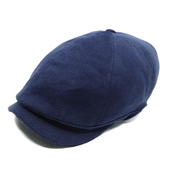 Eight-Panel Cotton Cap in Navy - Le Chapoté Paris