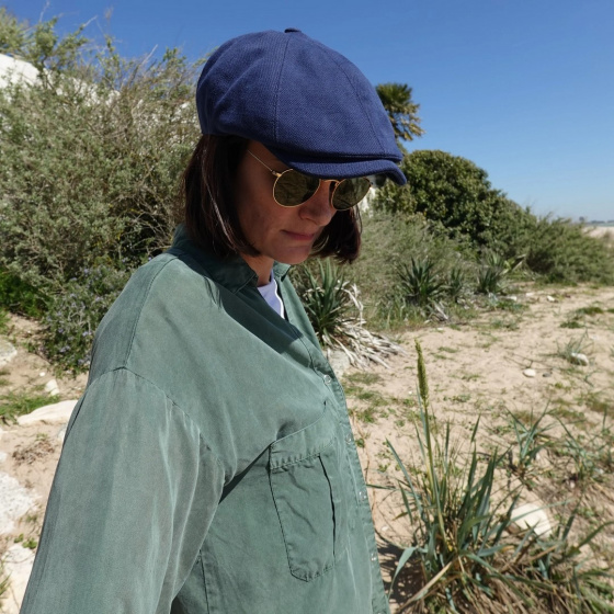 Eight-Panel Cotton Cap in Navy - Le Chapoté Paris