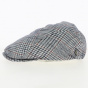 Linen and cotton flat houndstooth cap - Fléchet