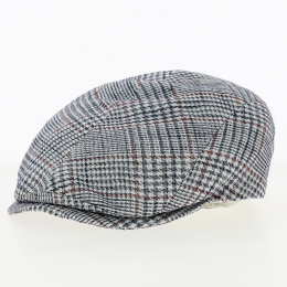 Linen and cotton flat houndstooth cap - Fléchet