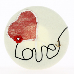 Béret Basque Création Coeur Amour Laine - Traclet