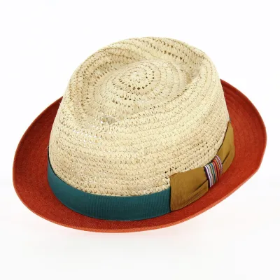Chapeau Trilby Capo Raffia & Coton - Marone