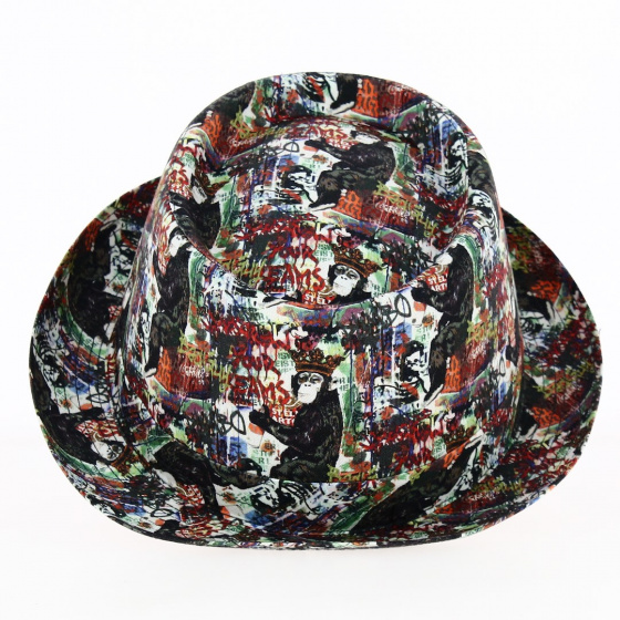 Street Art Cotton Porkpie Hat - Traclet Street Art Cotton Porkpie Hat - Traclet