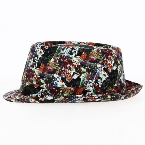 Street Art Cotton Porkpie Hat - Traclet Street Art Cotton Porkpie Hat - Traclet
