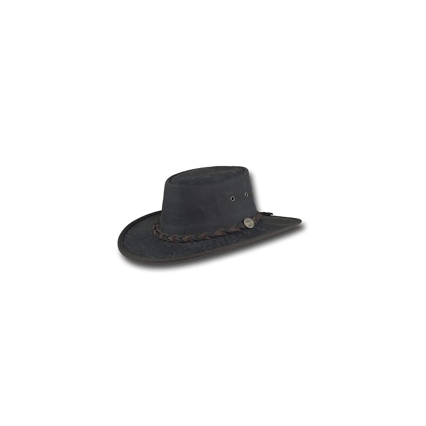 Squashy Black Kangaroo Leather Hat - Barmah